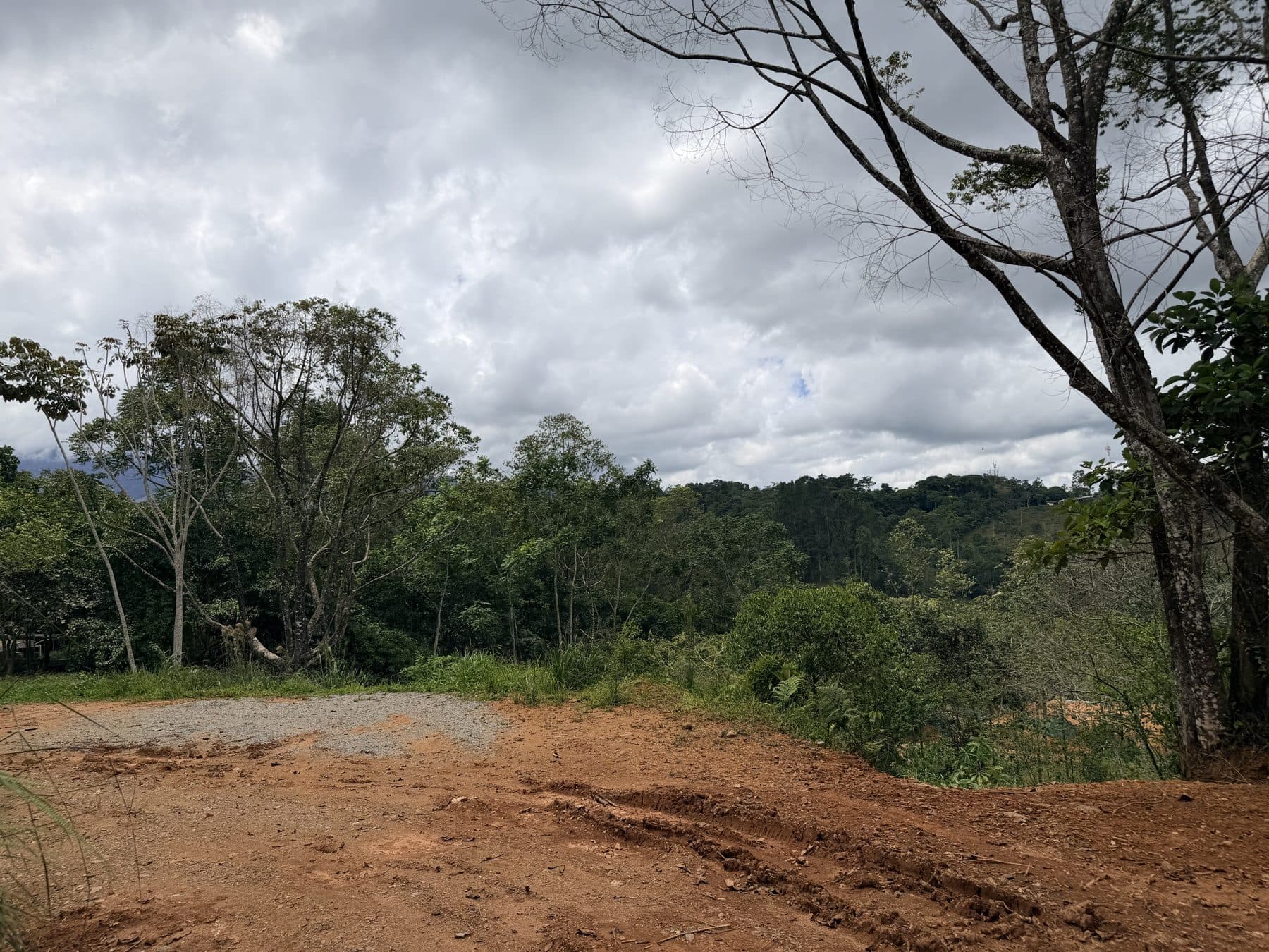 Upper pad and road with mountain view